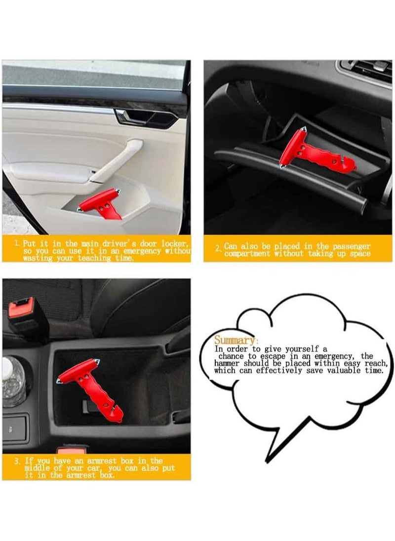Oasisgalore 2-Piece Car Safety Hammer, Emergency Escape Tool, 2-in-1 Safety Hammer for Home Rescue and Emergency Escape Tool (Red)  - Image 4