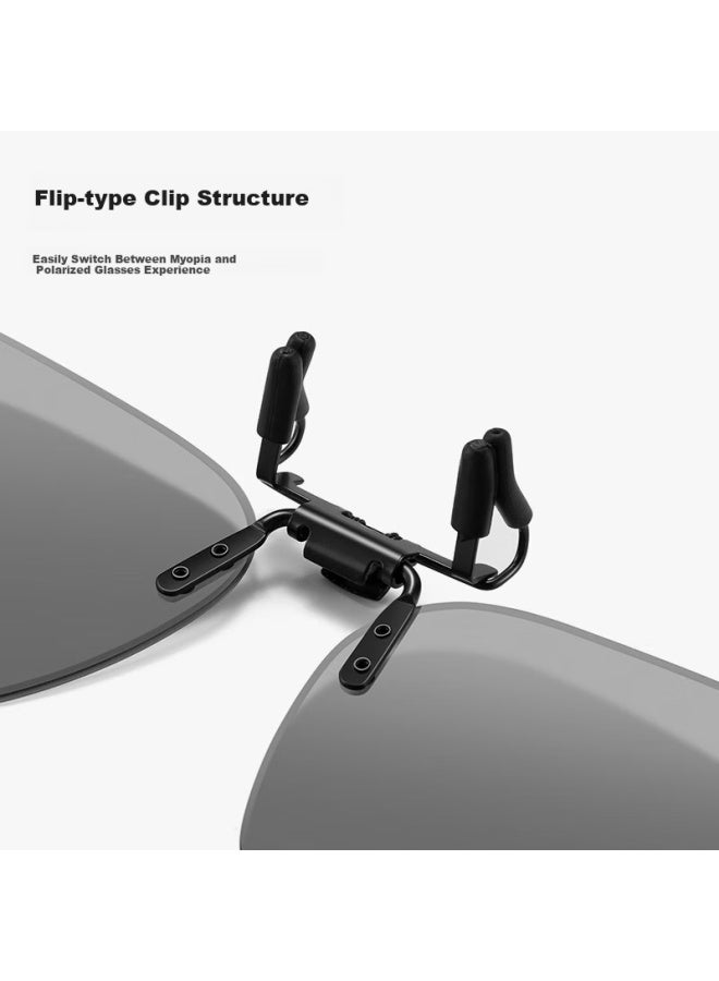 Caponi Polarized Clip-on Sungl For Myopia, Driving Gl For Men And Women, Uv Protection, Anti-glare, Ultra-light - Image 5