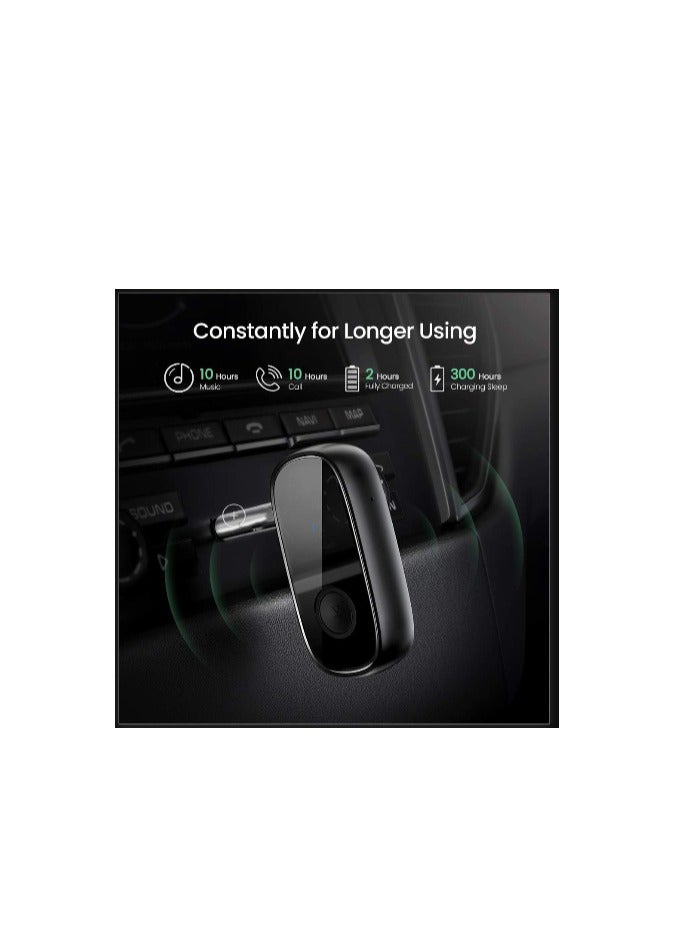 كول بيبي محول مساعد للبلوتوث, بلوتوث 5.0 مستقبل الصوت لتدفق الموسيقى اللاسلكي مع مكالمة حرة, وقت التشغيل 10H, الإصلاح التلقائي لسماعة السيارة - Image 2