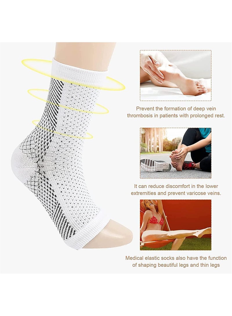 Sweet seven Compression Socks for Men and Women - Relief for Neuropathy for Plantar Fasciitis Relief Soothing Relief Compression Socks 15-20 mmHg,4Pairs（L/XL） - Image 2