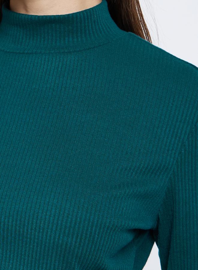 Styli Teal Bell Sleeve Knit Top - Image 3