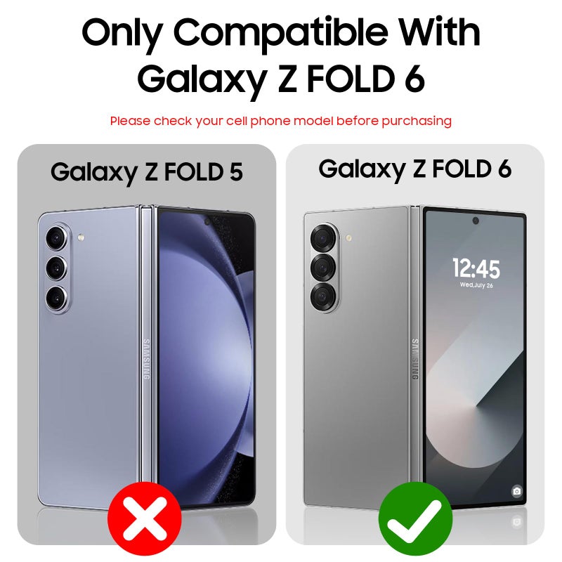 BSNRM for Samsung Galaxy Z Fold 6 Case with Card Holder, Built in RFID Blocking & Slide Camera Cover & Hinge Protection & Full-Body Rugged Shockproof Wallet Case for Galaxy Z fold 6,Purple - Image 2