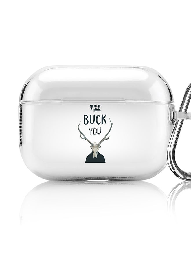 Stylizedd Classic Clear printed Case for Apple AirPods Pro 2nd Generation Thin Transparent Cover [Designed for Apple AirPods Pro 2nd Generation] - Buck You - Image 1