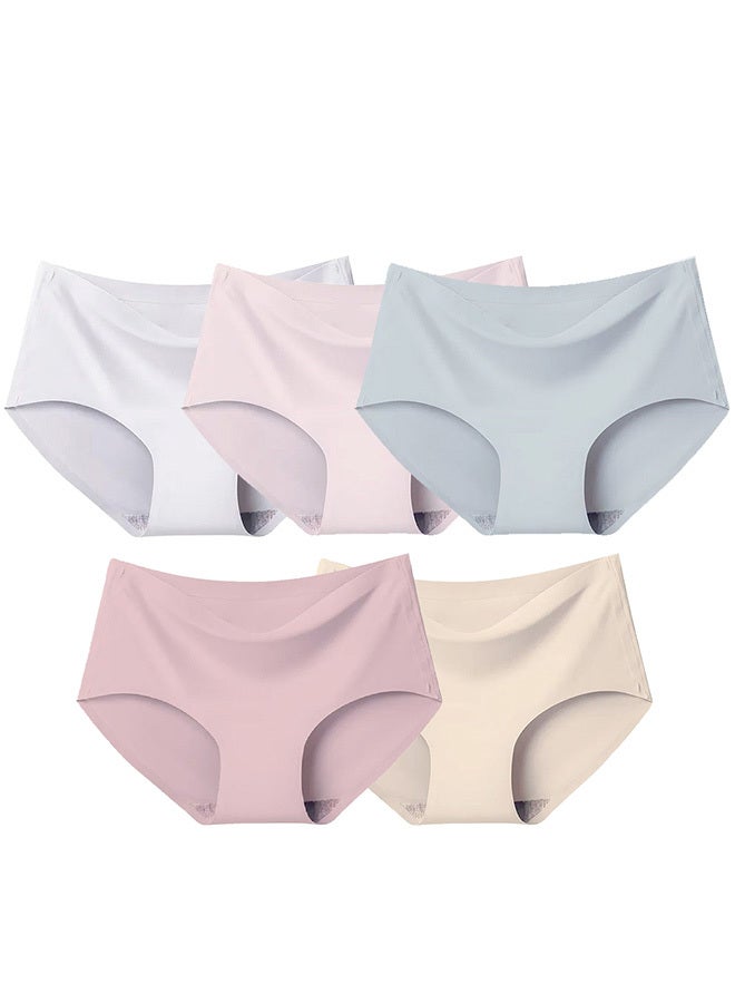 5 Packs Women's XXL Size Underwear Silk Women Lingerie Seamless Women High Rise Underwear Multicolour /XXL(waist 72-80/Weight 70~75kg) - Image 2