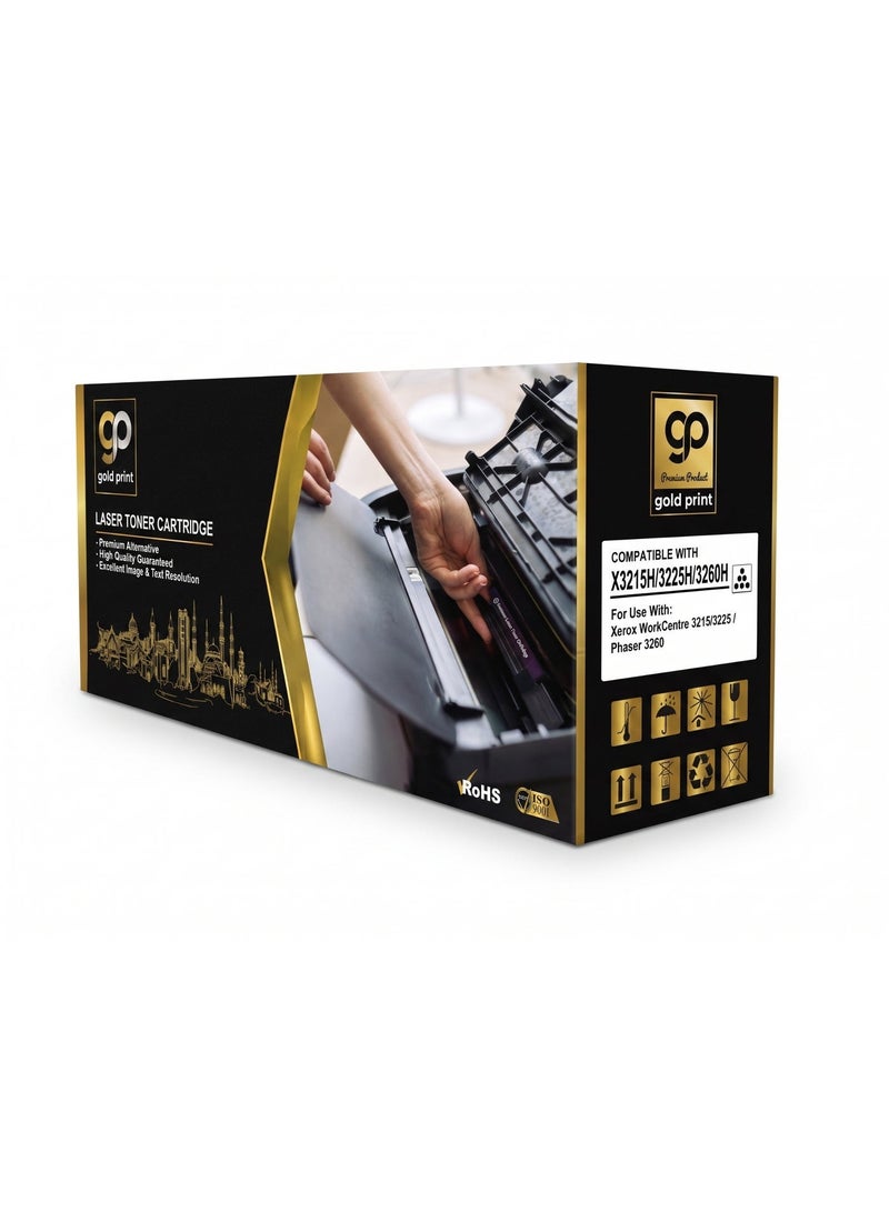 طباعة الذهب Gold Print Premium Toner Cartridge X3215H 3225H 3260H BLACK  Compatible for XEROX  WorkCentre 3215, 3225, Phaser 3260 - Image 1