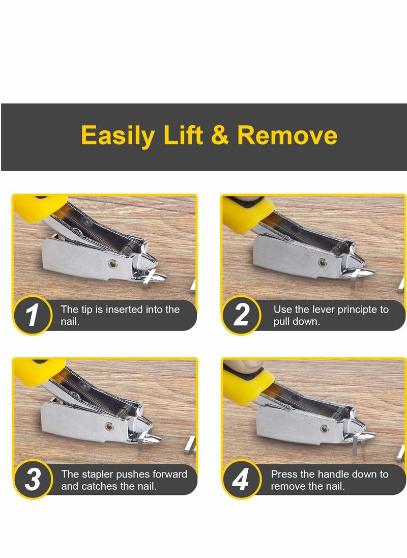 2 Pcs Staple Remover, Staple Puller Tool with Ergonomic Handle, Upholstery and Construction Heavy Duty Staple Removers for Removing All Kinds of Nails in Furniture, Floor, Wooden Box