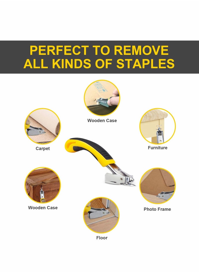 2 Pcs Staple Remover, Staple Puller Tool with Ergonomic Handle, Upholstery and Construction Heavy Duty Staple Removers for Removing All Kinds of Nails in Furniture, Floor, Wooden Box