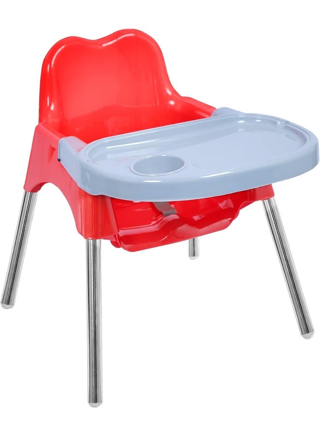 Esqube Bobo Baby feeding chair/kids high booster chair with foot rest and tray - Red - Image 4
