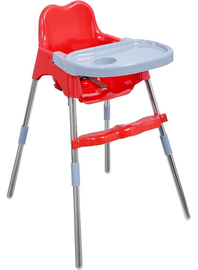 Esqube Bobo Baby feeding chair/kids high booster chair with foot rest and tray - Red - Image 1