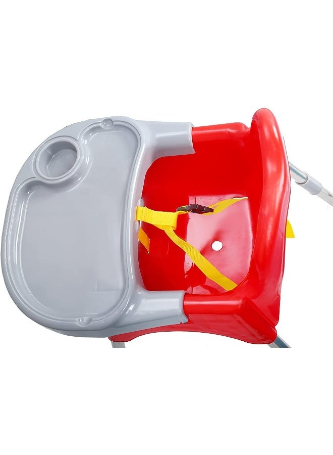 Esqube Bobo Baby feeding chair/kids high booster chair with foot rest and tray - Red - Image 5