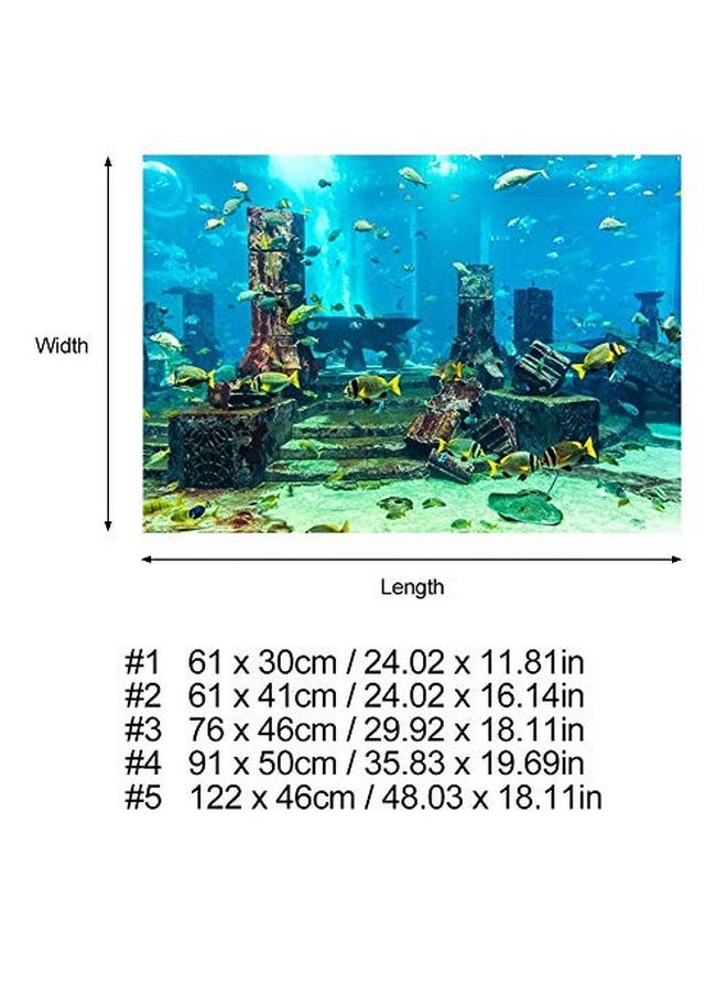 YOSOO PVC Fish Wall Decorations Sticker, Coral Aquarium Background Underwater Poster, Dual Side 3D Effect Sea-World Pattern (61 x 30cm)  - Image 2