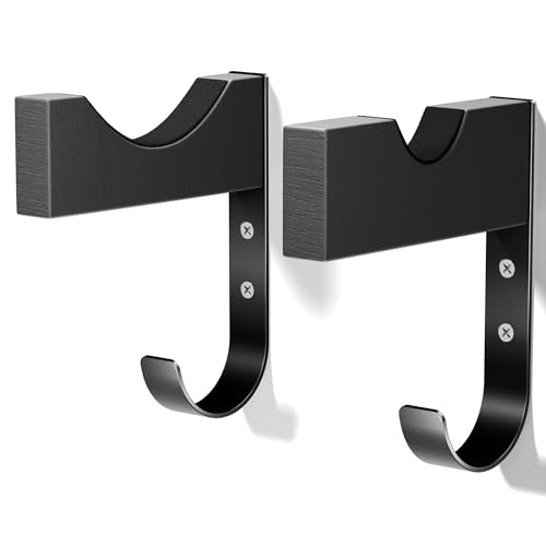 jockcaras Baseball Bat Cap Holder Wall MountBlack WoodIron Bat Display Hanger with Hooks for Caps and GlovesWall Hanging Hooks for Living RoomBedroomEntrywayGarageGift for Baseball Fans - Image 3