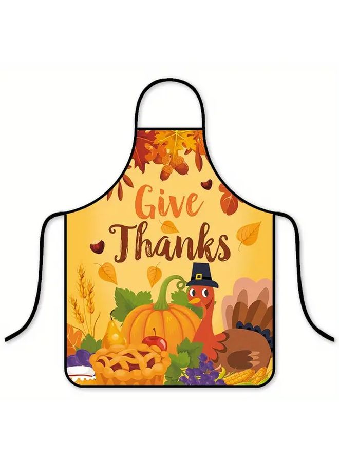 Autumn Maple Leaf Print Adjustable Apron For Kitchen Cooking Baking BBQ Waiter Chef Gift Style 2 - Image 2