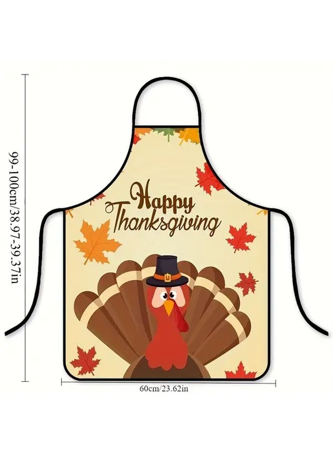 Autumn Maple Leaf Print Adjustable Apron For Kitchen Cooking Baking BBQ Waiter Chef Gift Style 2 - Image 4
