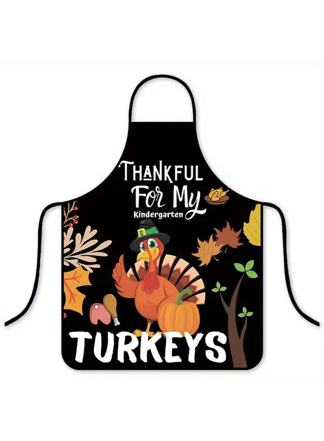 Autumn Maple Leaf Print Adjustable Apron For Kitchen Cooking Baking BBQ Waiter Chef Gift Style 2 - Image 5