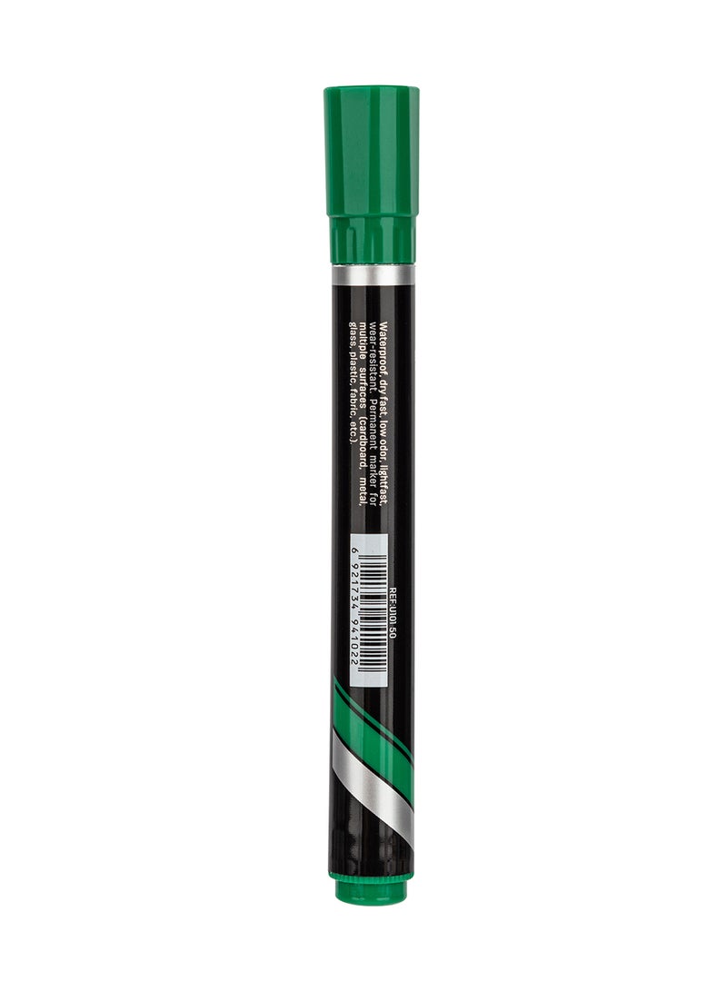 Deli Permanent Marker 1.5-5mm , Low Odor , Waterproof , Psck of 12 Green Pens - Image 2