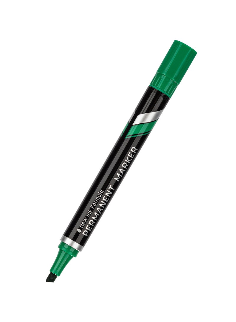 Deli Permanent Marker 1.5-5mm , Low Odor , Waterproof , Psck of 12 Green Pens - Image 4
