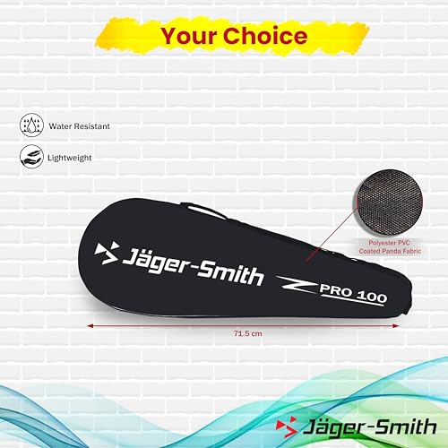 Jager_Smith Jager-Smith ZP100GW Green White Badminton Racquet with Isometric Head and Graphite Shaft with Full Cover for Beginners and Intermediate Players (Made in India) - Image 2