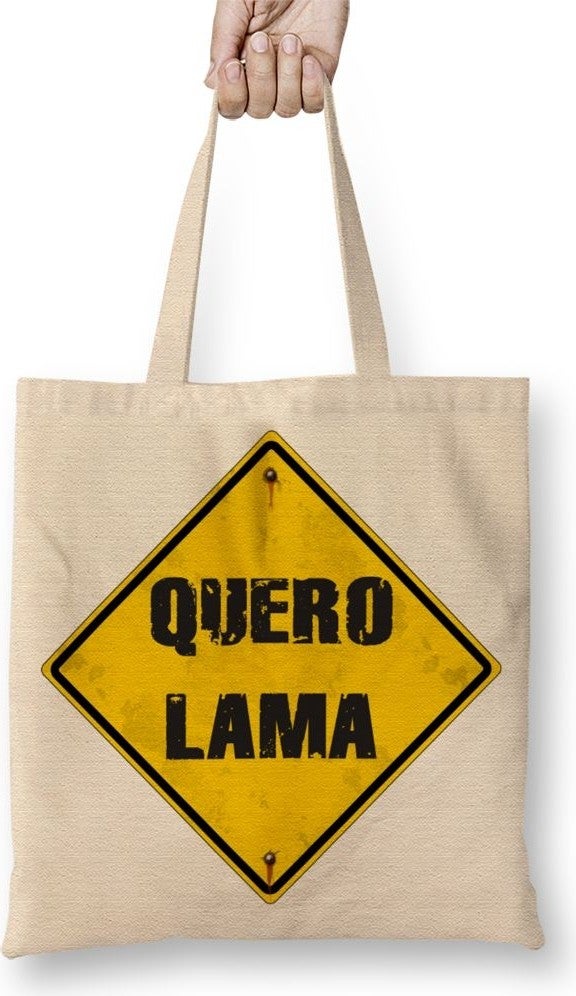 Baskı Dükkanı Print Shop Quero Lama 20176 Tote Bag Long Handle 
