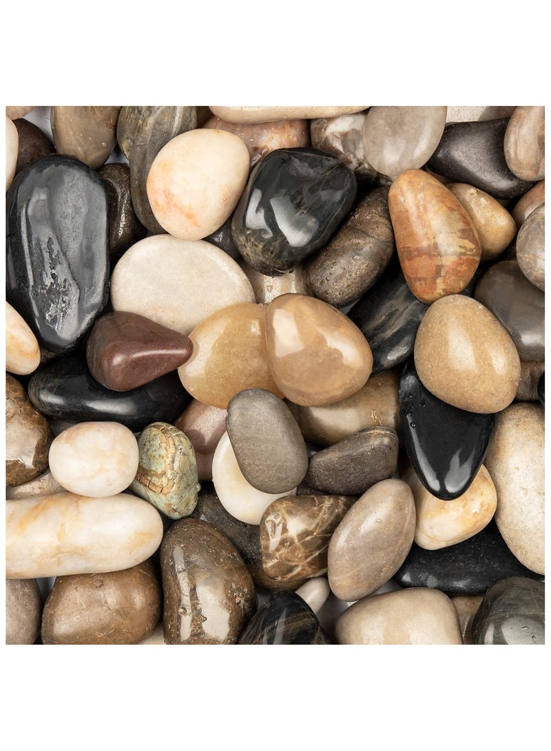 Home zone 11lbs Natural River Rocks Polished Pebbles for Plants Garden, 1-2 inch Ideal for Fish Tank Vases Crafting Home Décor and Garden Landscaping Rocks  - Image 1