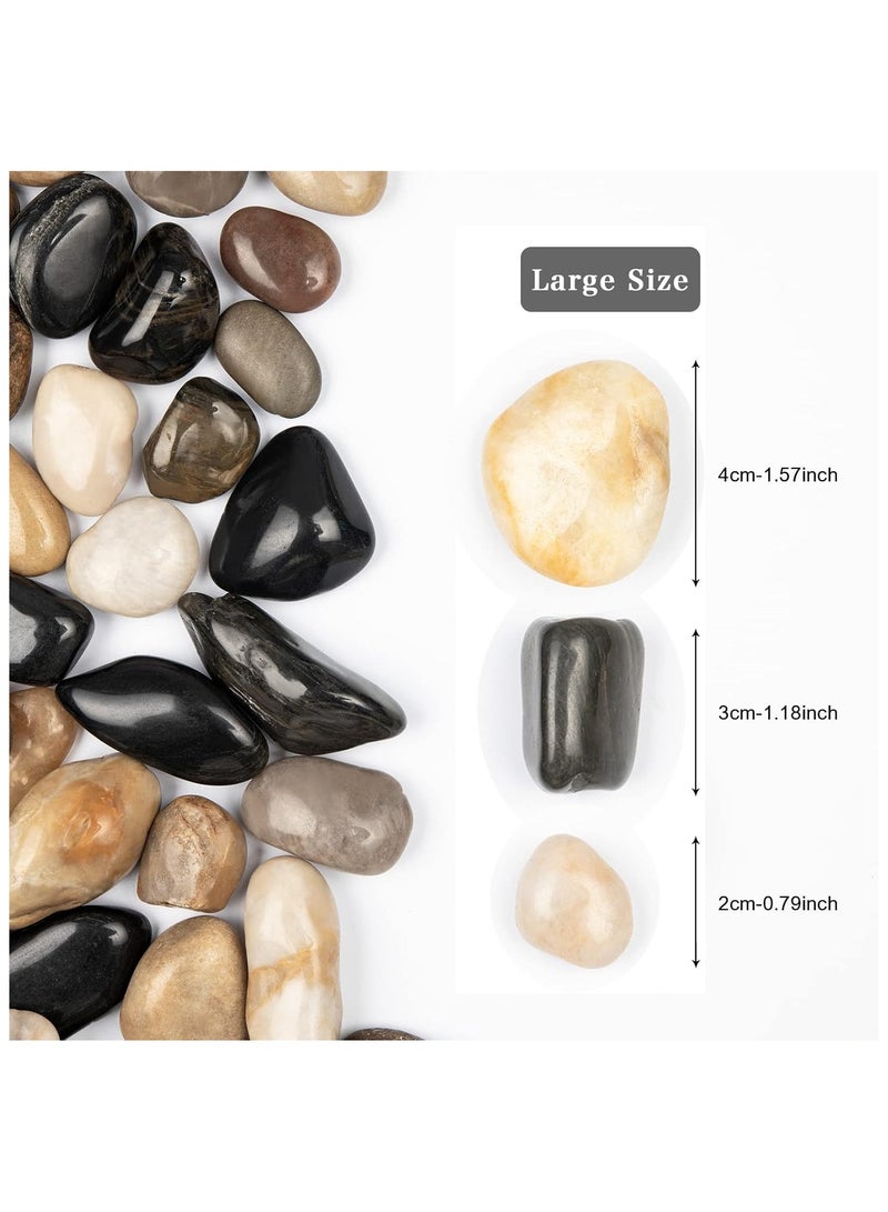 Home zone 11lbs Natural River Rocks Polished Pebbles for Plants Garden, 1-2 inch Ideal for Fish Tank Vases Crafting Home Décor and Garden Landscaping Rocks  - Image 2