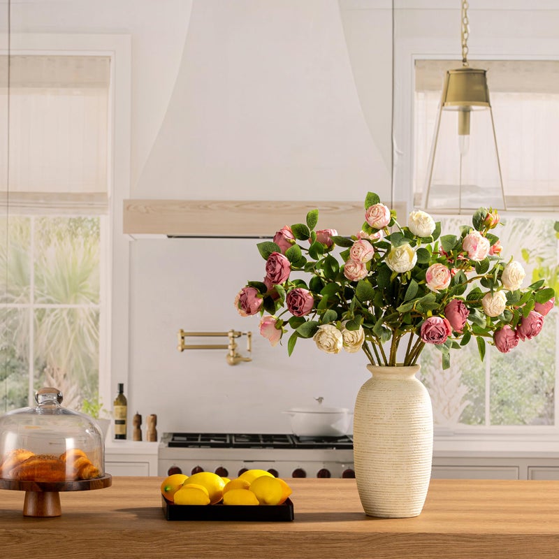 ooit Ceramic Flower Vase, 12.5" Large Rustic Farmhouse Vases Home Decor Tall Pottery Decorative Pampas Vase for Table Living Room Entryway Mantel Bookshelf Bedroom Bathroom Kitchen-White - Image 3