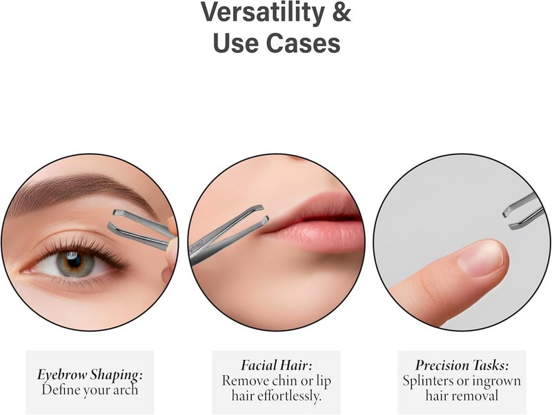 solingen Stainless Steel Professional Slanted Tweezers, Best for Eyebrows Extensions, Facial Hair, Made in Germany - Image 5