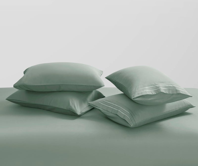 Clara Clark Flex Top King Sheets - Hotel Luxury 6 Piece Bed Sheets for Top Split King Bed - Soft Bedding Sheets & Pillowcases, Head Split King Size. New Sage Green - Image 5