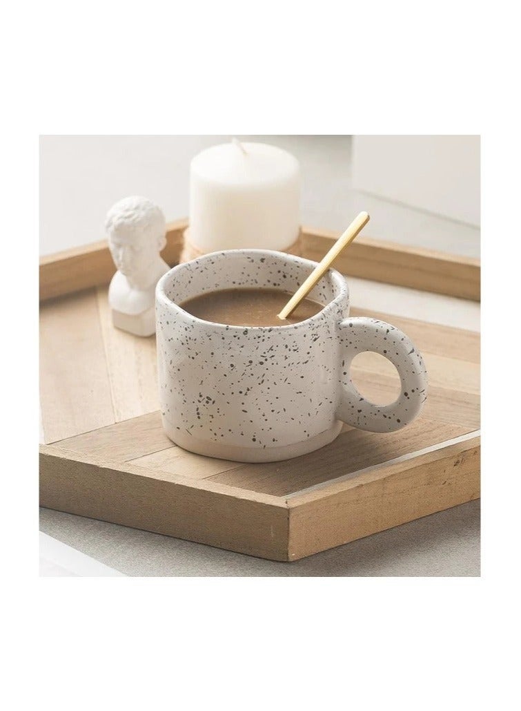 Ceramic Coffee Mug with Handle, Tea Mug for Drinks, Cappuccino, Latte, Espresso 300ml White - Image 3