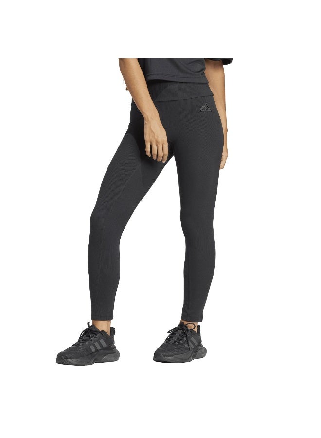 Adidas W Lng Rib Leg Black Training Tights 2XS - Image 3