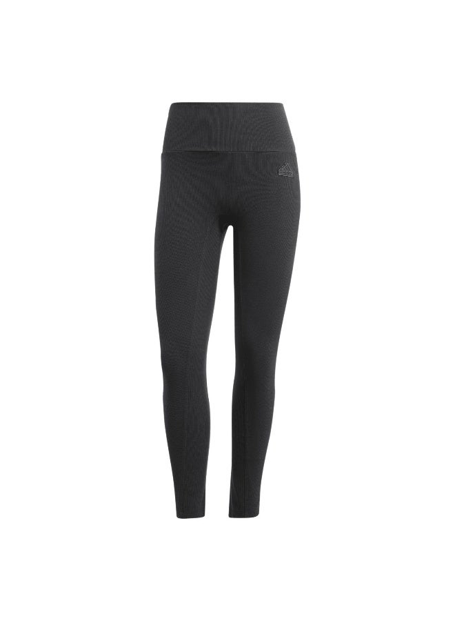 Adidas W Lng Rib Leg Black Training Tights 2XS - Image 2