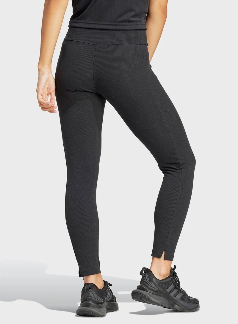 Adidas W Lng Rib Leg Black Training Tights 2XS