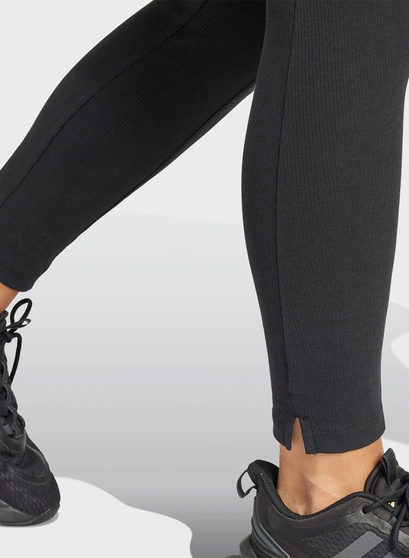 Adidas W Lng Rib Leg Black Training Tights 2XS