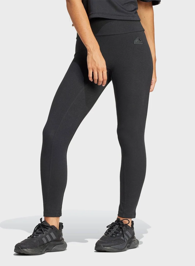 Adidas W Lng Rib Leg Black Training Tights 2XS