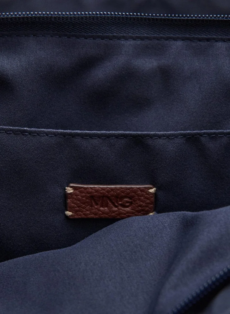 Mango 56-NAVY Shopper Bag With Buckle Details for Women | Best Price UAE