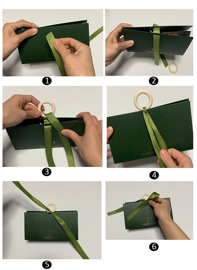 Generic - Small Gift Box for Ladies with Ribbon and Wooden Handle Homemade with Thought - Image 1