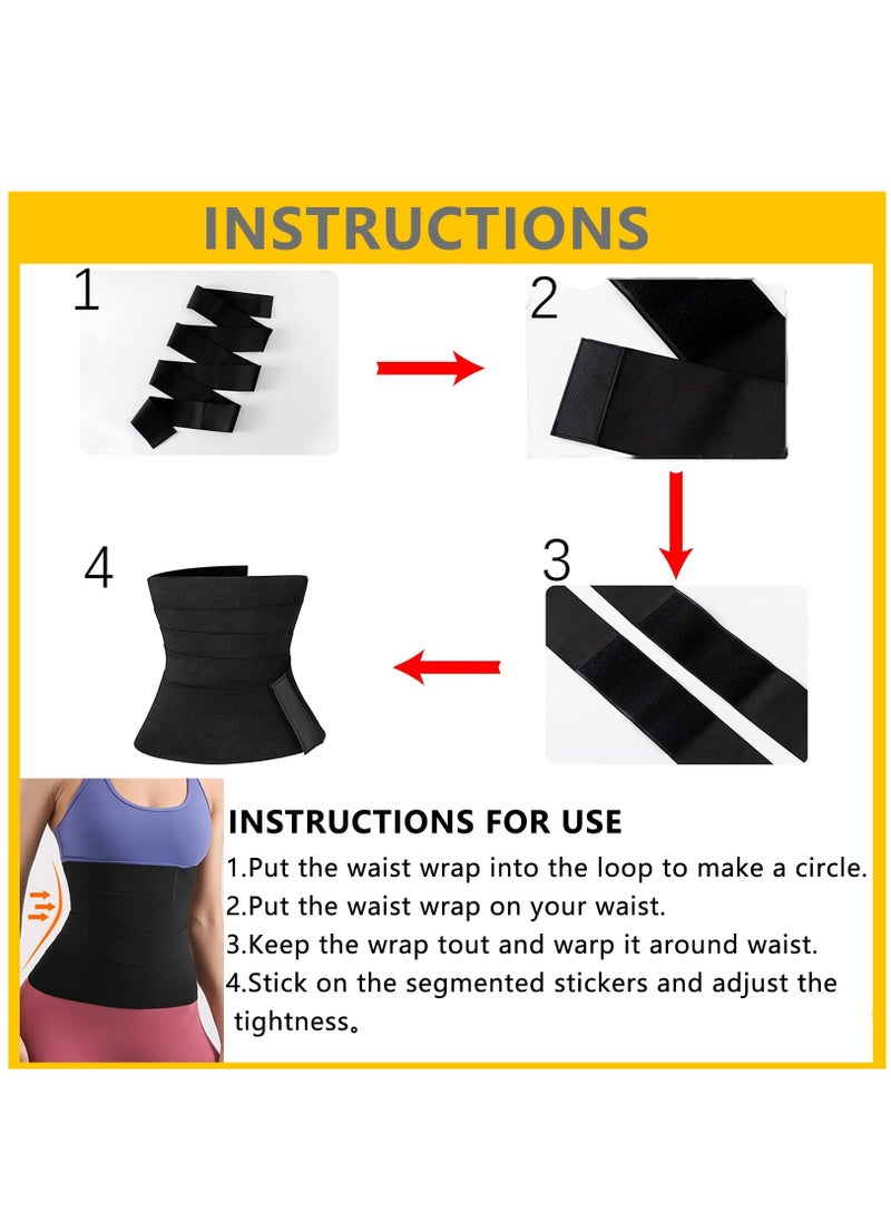 Cuken 3M Waist Trainer for Women Lower Belly Fat, Slimming Tummy Wrap Belt Adjustable Comfortable Back Braces for Lower Back Pain Relief Abdominal Body Slimming Belt For Flat Tummy Belly Slimming Belt Sweat Band, Non-Slip  - Image 2