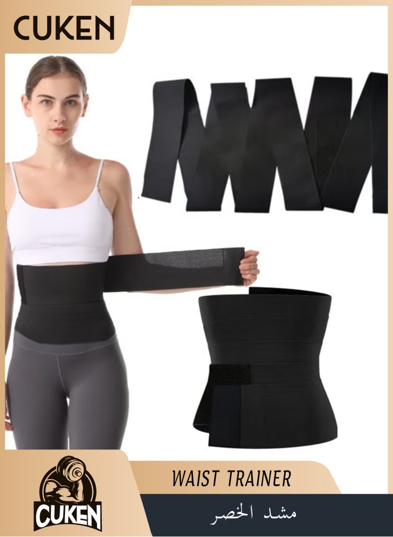 Cuken 3M Waist Trainer for Women Lower Belly Fat, Slimming Tummy Wrap Belt Adjustable Comfortable Back Braces for Lower Back Pain Relief Abdominal Body Slimming Belt For Flat Tummy Belly Slimming Belt Sweat Band, Non-Slip  - Image 1