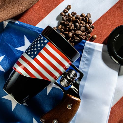 VIREESR Novelty Coffee Mugs for Men, Ceramic Funny Gun Cup, Revolver Mugs, Birthday Gifts for Father, Black Cool Unique Coffee Mug for Men, Fathers Day Dad Gifts(16 oz Black Flag) - Image 2
