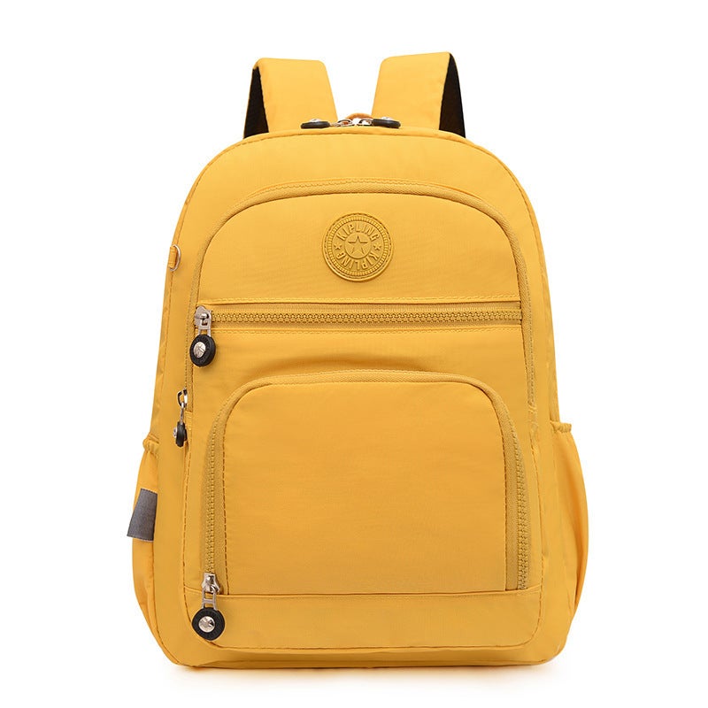 Backpack Womens Casual Student Bag Multi-layer Large Capacity Simple Travel Bag 2023 New Lightweight Oxford Cloth Backpack yellow 