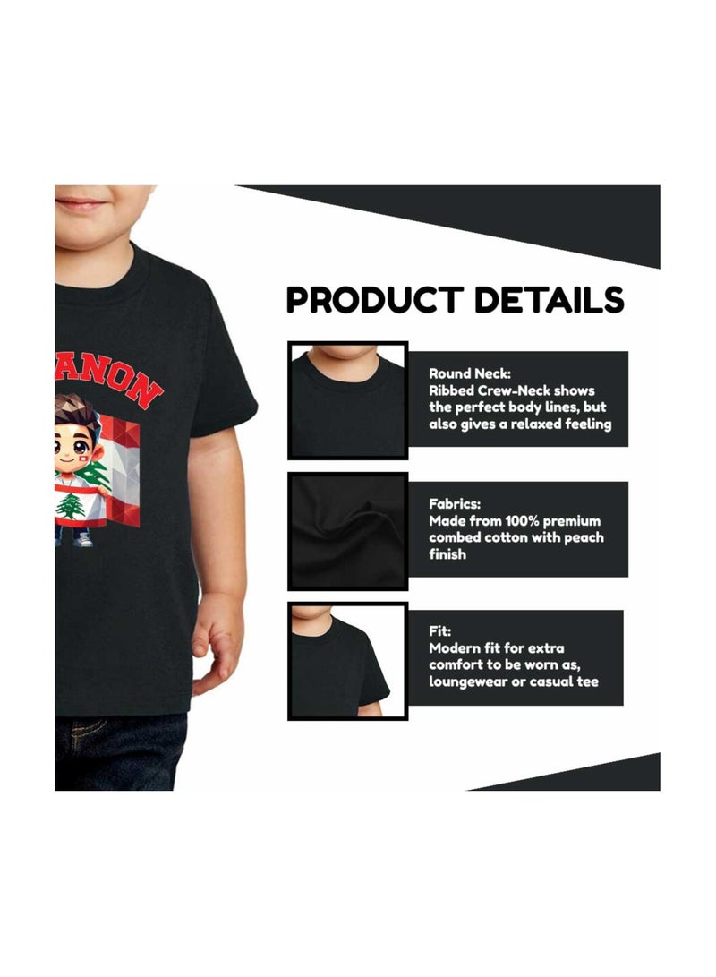 Lebanese Kids Boys T-Shirt Classic Round Neck And Short Sleeve Cotton Tshirt-Lebanese Boys T-Shirt Ideal For Daily Wear And Events - Image 5