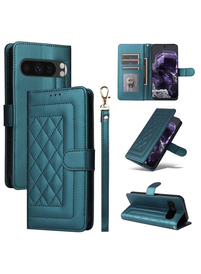 The Bros Phone Case For Google Pixel 9 Diamond Lattice Leather Flip Phone Phone Case - Image 1