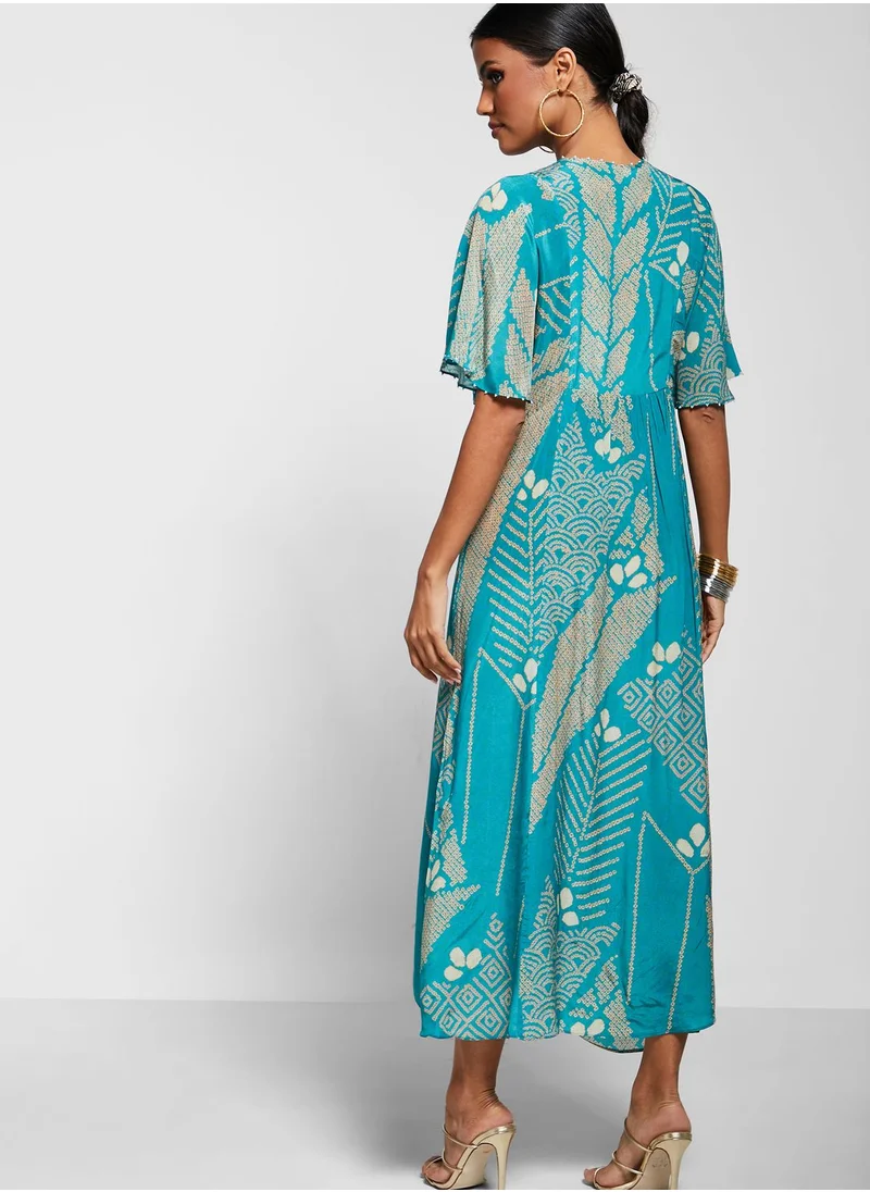 RITU KUMAR Pleated Printed Dress