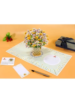 CUT POPUP.COM Cutpopup Daisy Bouquet, 11" X 11", 3D Popup Birthday Greeting Card With Detachable Paper Flowers, Mothers Day Card, Birthday Cards For Women, Mom, Wife  - Image 4