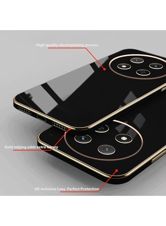 حافظة متوافقة مع Honor X9C، حافظة سيليكون مضادة للصدمات، لحافظة هاتف Honor X9C، غلاف حماية رقيق لطيف (أسود) - Image 4