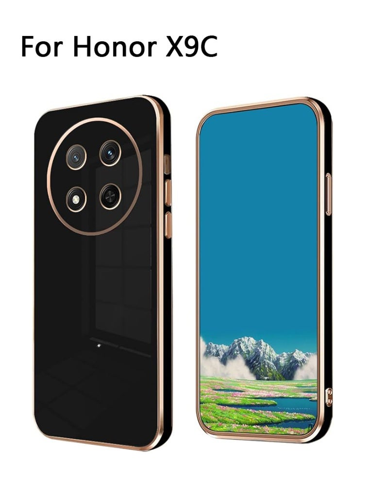 حافظة متوافقة مع Honor X9C، حافظة سيليكون مضادة للصدمات، لحافظة هاتف Honor X9C، غلاف حماية رقيق لطيف (أسود) - Image 1