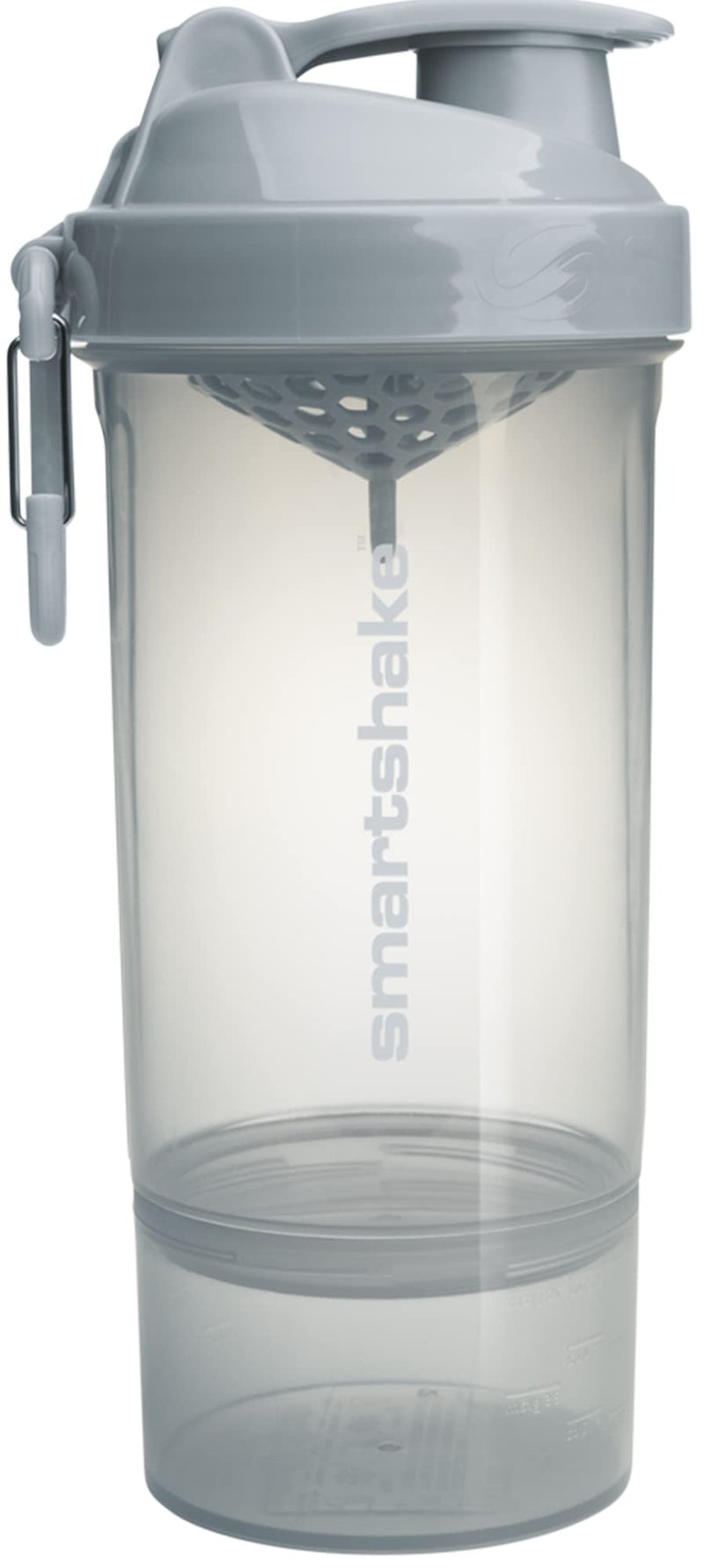 Smartshake O2GO ONE Plastic Protein Shaker Bottle 800 ml | 27 oz - Leakproof Screw-on Lid - BPA Free – Unisex - Mist Gray - Image 1