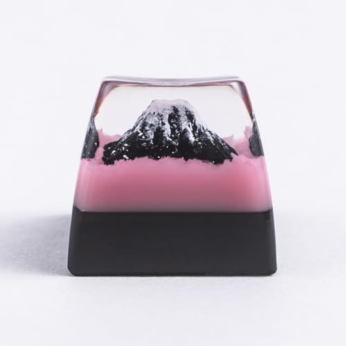 REDQIN ULTRAEQUIP Artisan Keycap, Mount Fuji Sakura Mountain Custom Keycaps Esc Epoxy Resin Handmade Keycaps 1U Replace Key fit MX Switch for Mechanical Keyboard (Famous Landscape Series - Fuji) - Image 2