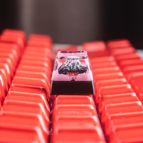 REDQIN ULTRAEQUIP Artisan Keycap, Mount Fuji Sakura Mountain Custom Keycaps Esc Epoxy Resin Handmade Keycaps 1U Replace Key fit MX Switch for Mechanical Keyboard (Famous Landscape Series - Fuji) - Image 5