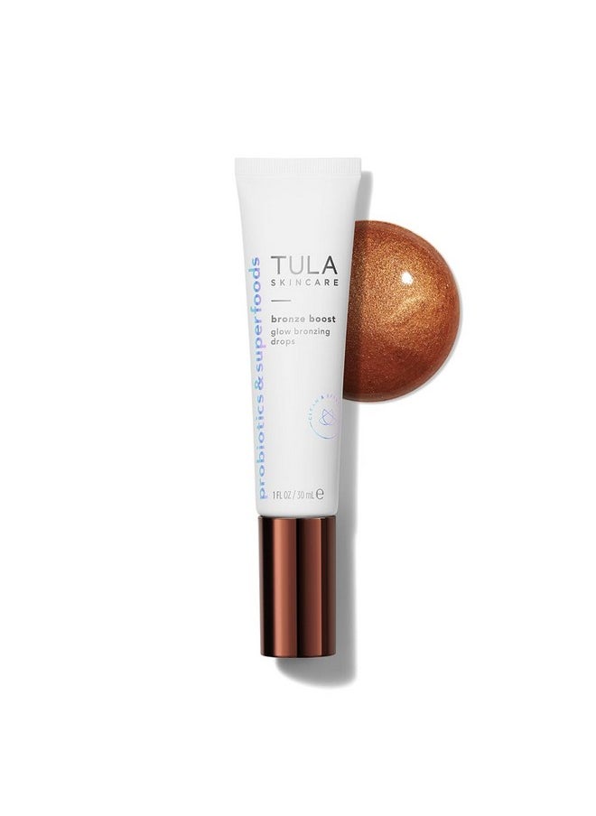 TULA TULA Skin Care Bronze Boost Glow Bronzing Drops - Provides Natural Glow, Evens Skin Tone, Plumps and Hydrates Skin, Contains Niacinamide, Hyaluronic Acid and Green Tea, 1 Fl Oz.  - Image 1